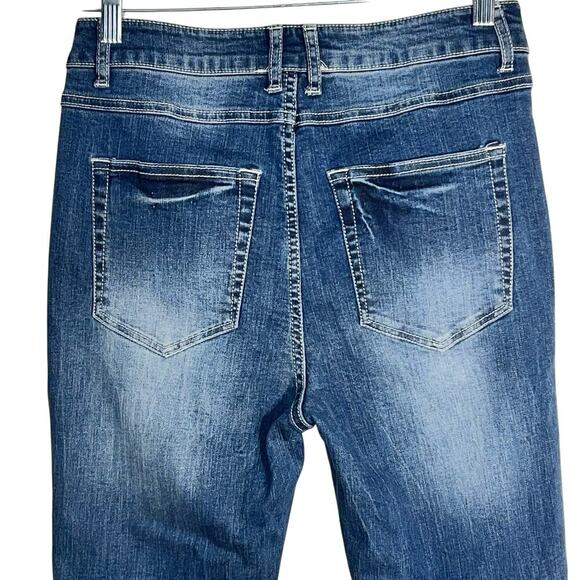 Philosophy Republic Skinny Jeans Studded Pockets Distressed Medium Wash Size 8 - Picture 4 of 8